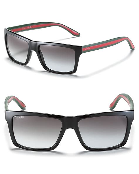 gucci black square plastic sunglasses|Gucci black rectangular sunglasses.